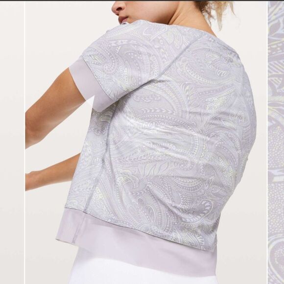 Lululemon stripe in stride short sleeve W3BZXS In Spirit Multi paisley *10-12 - Picture 1 of 13